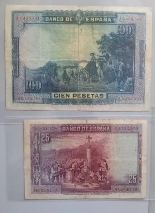 4 Billetes Antiguas Pesetas de España