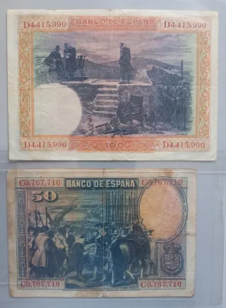 4 Billetes Antiguas Pesetas de España