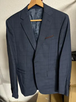 Americana cuadros azul talla 50