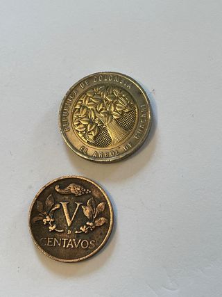 Monedas de Colombia 1943 y 1994