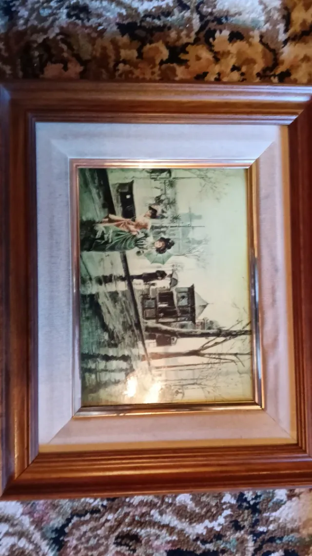 Lote 3 cuadros clásicos madera y lacados con brill