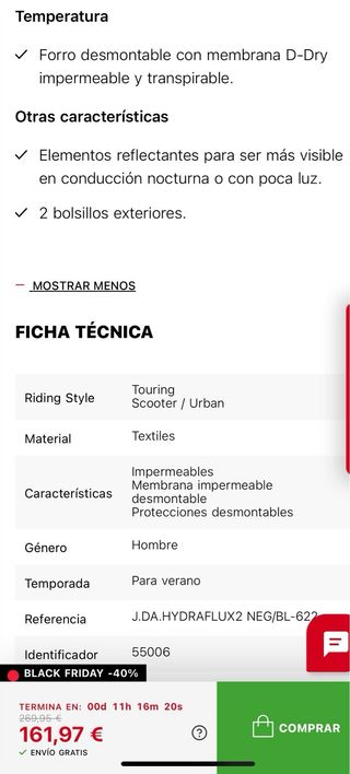 Chaqueta Dainese Hydraflux 2 Air D-Dry T50