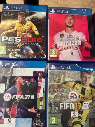 Lote 6 Juegos PS4: FIFA 17, 21, 22 y Minecraft