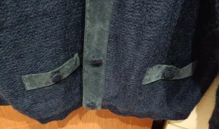 Rebeca azul de mohair con flores