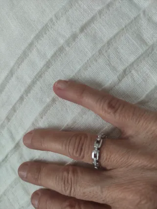 Anillo Plata Talla 6 Eslabones Circonitas