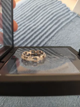 Anillo Plata Talla 6 Eslabones Circonitas