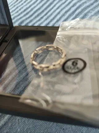 Anillo Plata Talla 6 Eslabones Circonitas