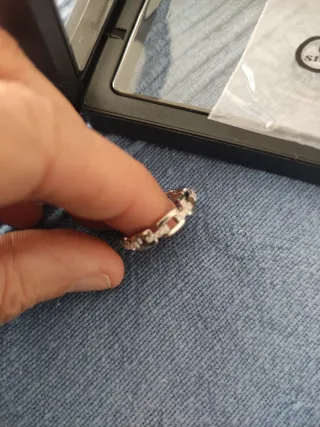 Anillo Plata Talla 6 Eslabones Circonitas