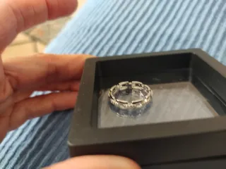 Anillo Plata Talla 6 Eslabones Circonitas