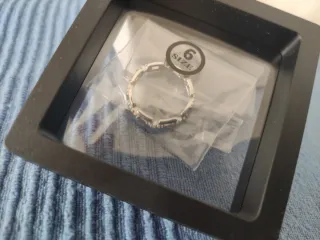 Anillo Plata Talla 6 Eslabones Circonitas