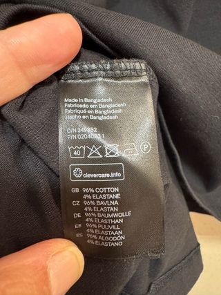 Camiseta H&M Algodón Cuello Barco T. XL