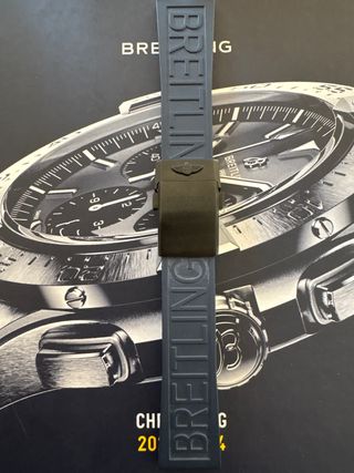 Correa Breitling Goma Negra/Gris + Hebilla