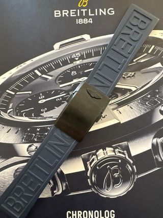 Correa Breitling Goma Negra/Gris + Hebilla