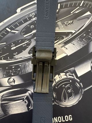 Correa Breitling Goma Negra/Gris + Hebilla