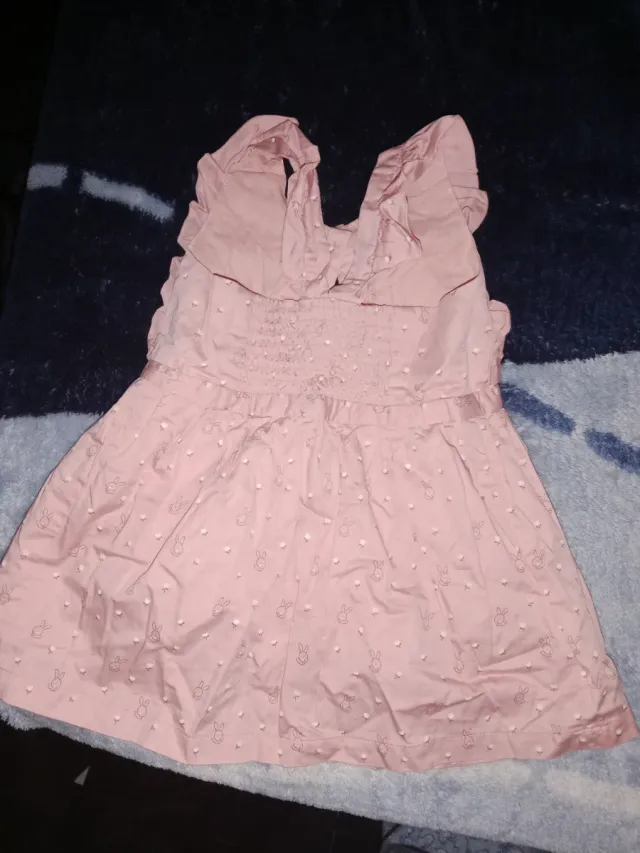 Vestido rosa verano con conejitos
