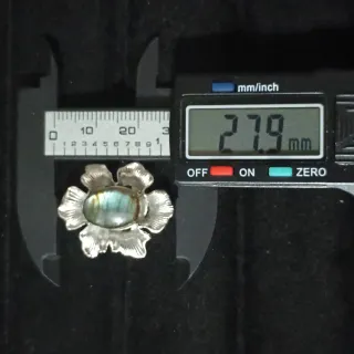 Anillo Acero Labradorita Natural Multicolor