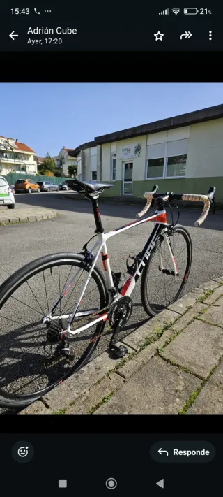 Bicicleta carretera  cuadro carbono Cube Talla53