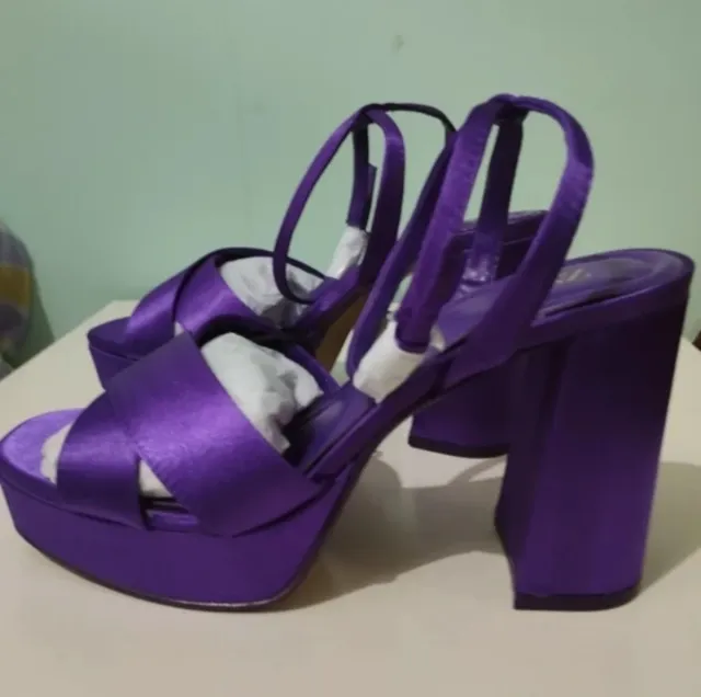 Tacones Zara Morados Plataforma talla 36 nuevos