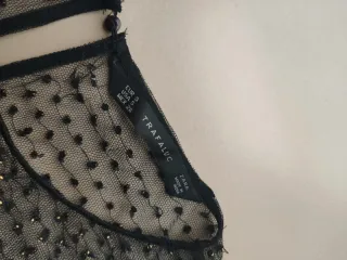 Vestido de fiesta negro ZARA lentejuelas abalorios