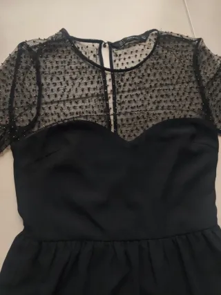 Vestido de fiesta negro ZARA lentejuelas abalorios