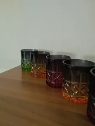 Set 6 Bicchieri Vetro Colorati