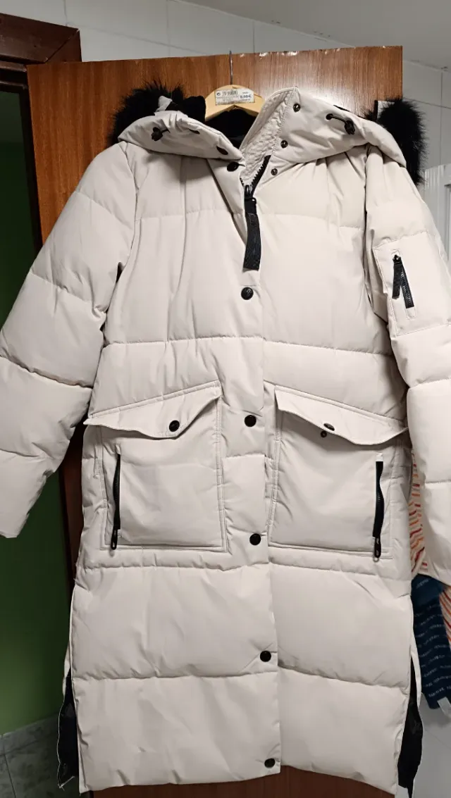 Plumas mujer largo beige