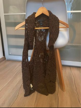 Chaleco de punto marrón