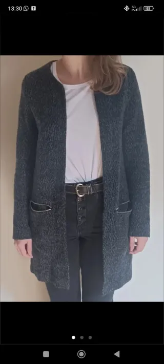 Abrigo jaspeado mujer
