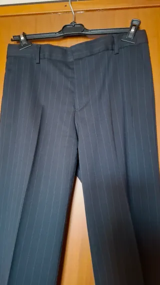 Pantaloni donna gessati neri