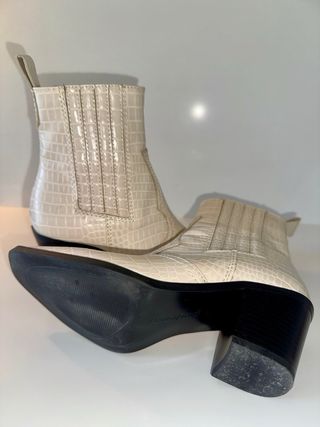 Botines Cowboy Beige/Blanco Stradivarius