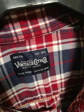 Camisa Jack & Jones cuadros azul y rojo Talla M