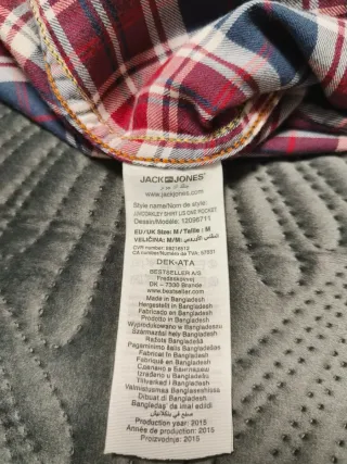 Camisa Jack & Jones cuadros azul y rojo Talla M