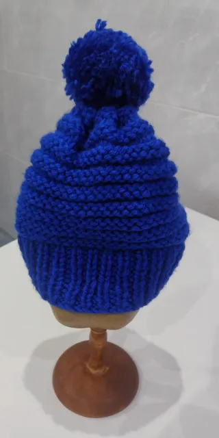 Conjunto gorro y bufanda de lana azul