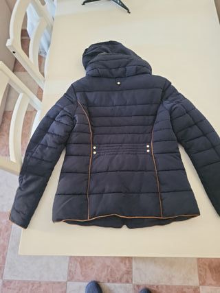 Plumas señora azul con detalles dorados