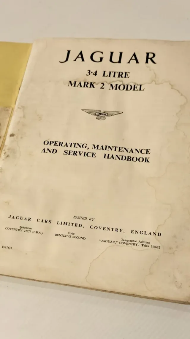 Manual Jaguar mk2 3.4 Litre