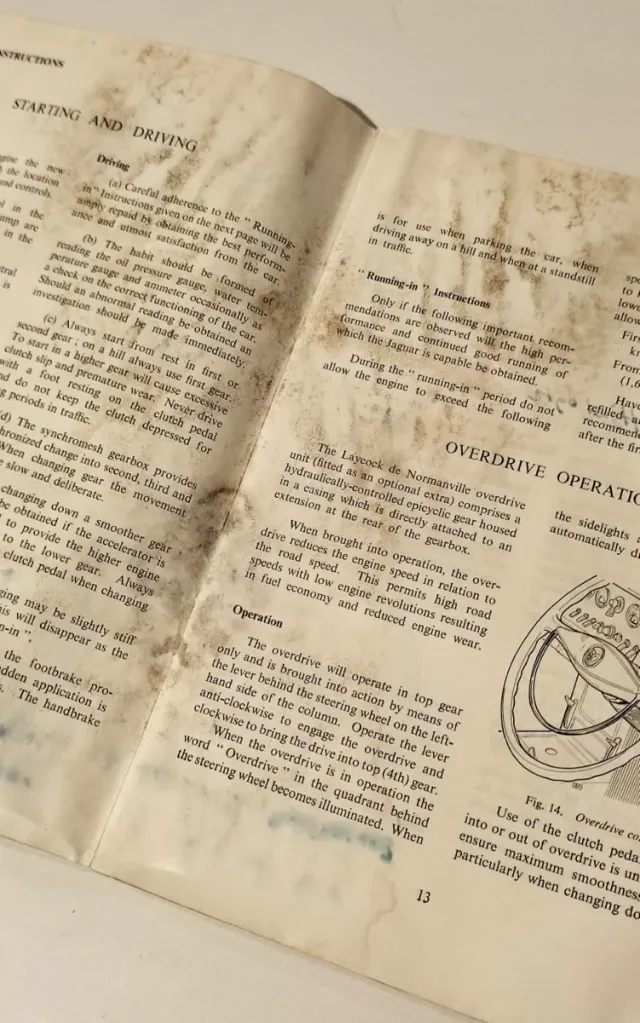 Manual Jaguar mk2 3.4 Litre