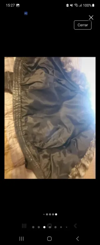 Abrigo Piel Zorro y Cuero Negro/Gris