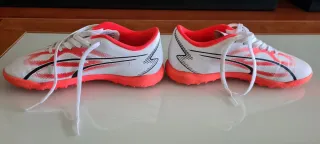 Zapatillas Fútbol Puma Blancas Naranja