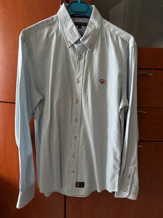 Camisa Spagnolo Rayas Azul y Blanco