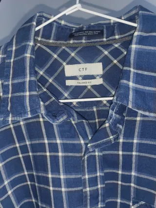 Camisa de cuadros azul Cortefiel hombre