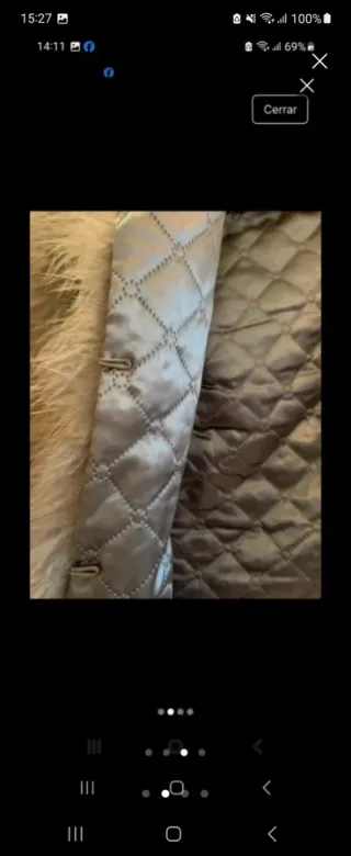 Chaqueta de plumas avestruz gris talla S