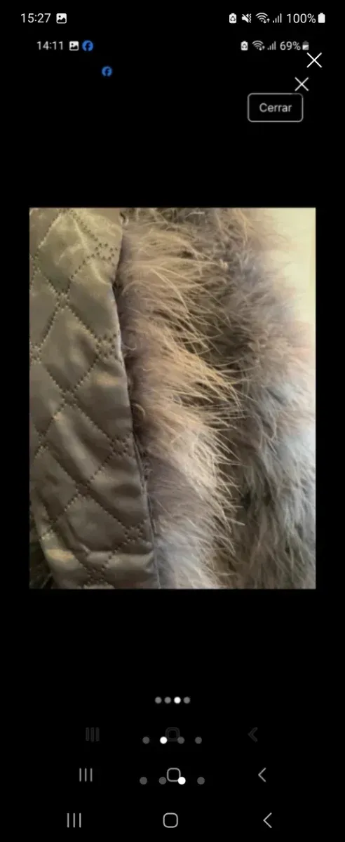 Chaqueta de plumas avestruz gris talla S