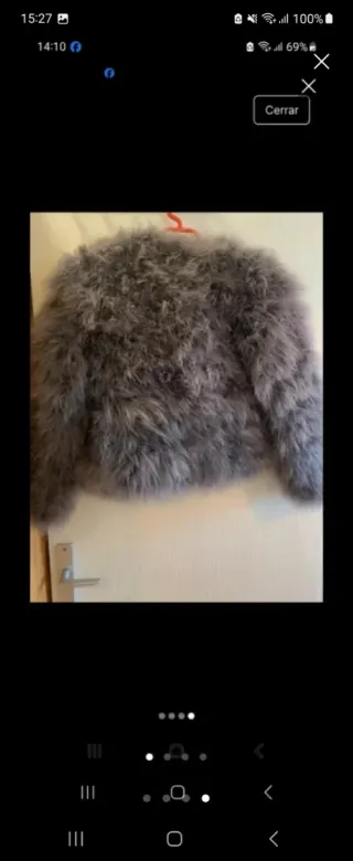 Chaqueta de plumas avestruz gris talla S