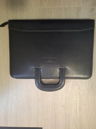 Cartera portafolios piel auténtica con cremallera