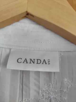 Camisa blanca CANDAS lentejuelas y bordado