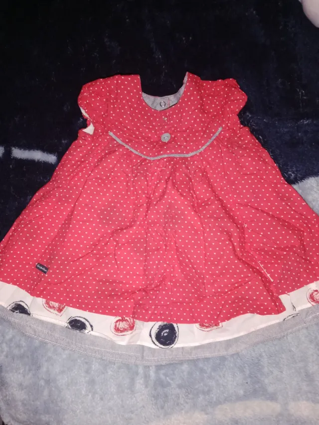 Vestido rosa niña lunares