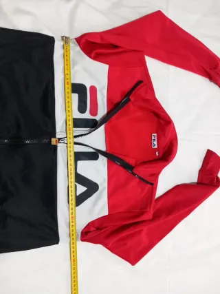 Felpa unisex Fila rossa e nera