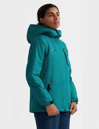 GEMYSE Chaqueta de Esquí Impermeable de Montaña para Mujer Abrigo de Invierno de Lana