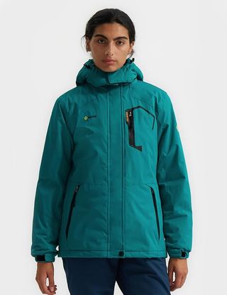 GEMYSE Chaqueta de Esquí Impermeable de Montaña para Mujer Abrigo de Invierno de Lana