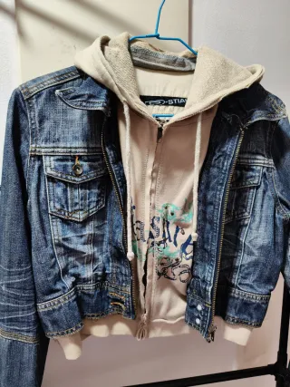 Chaqueta vaquera y sudadera mujer